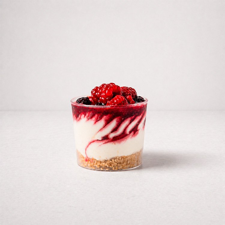 Shot Cheesecake frutos rojos Mariana martinez pasteleria